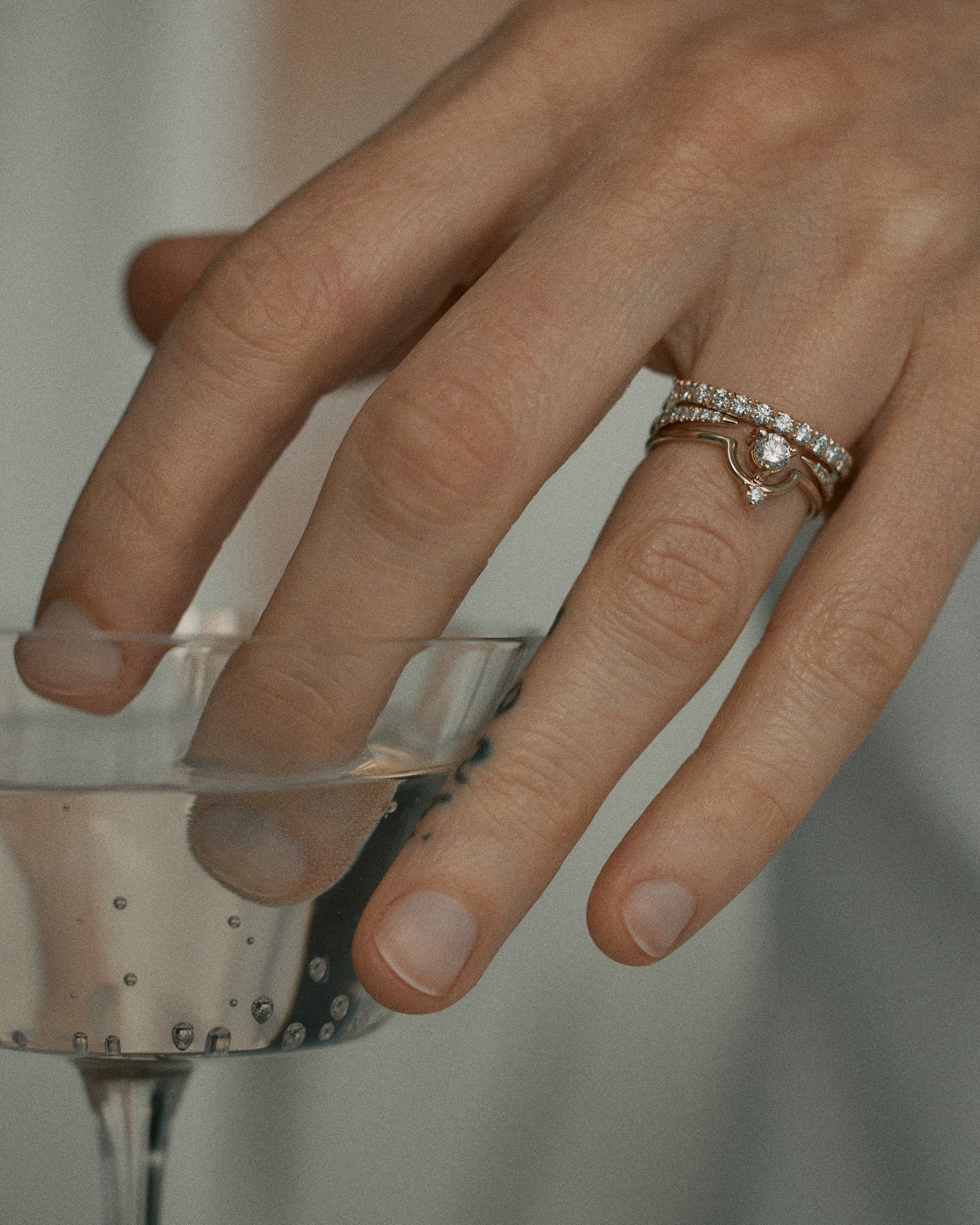 Large Micropave Diamond Open Slice Ring