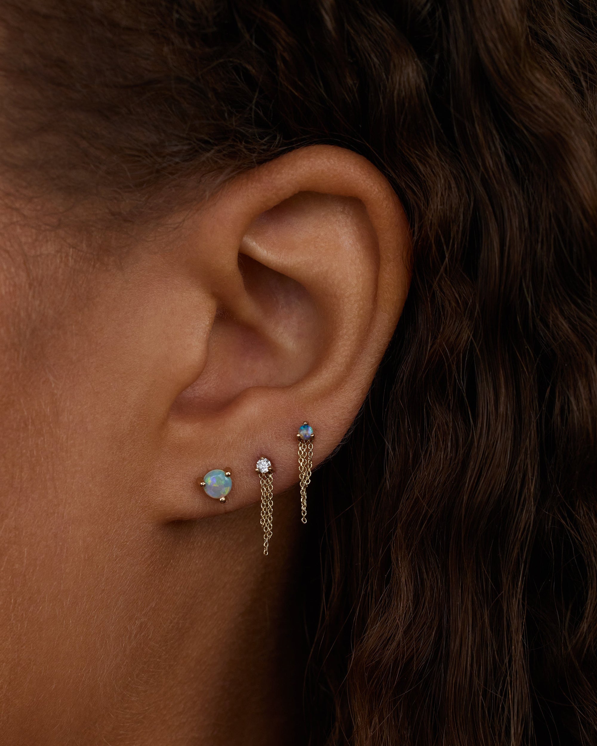 Large Opal Stud Earring