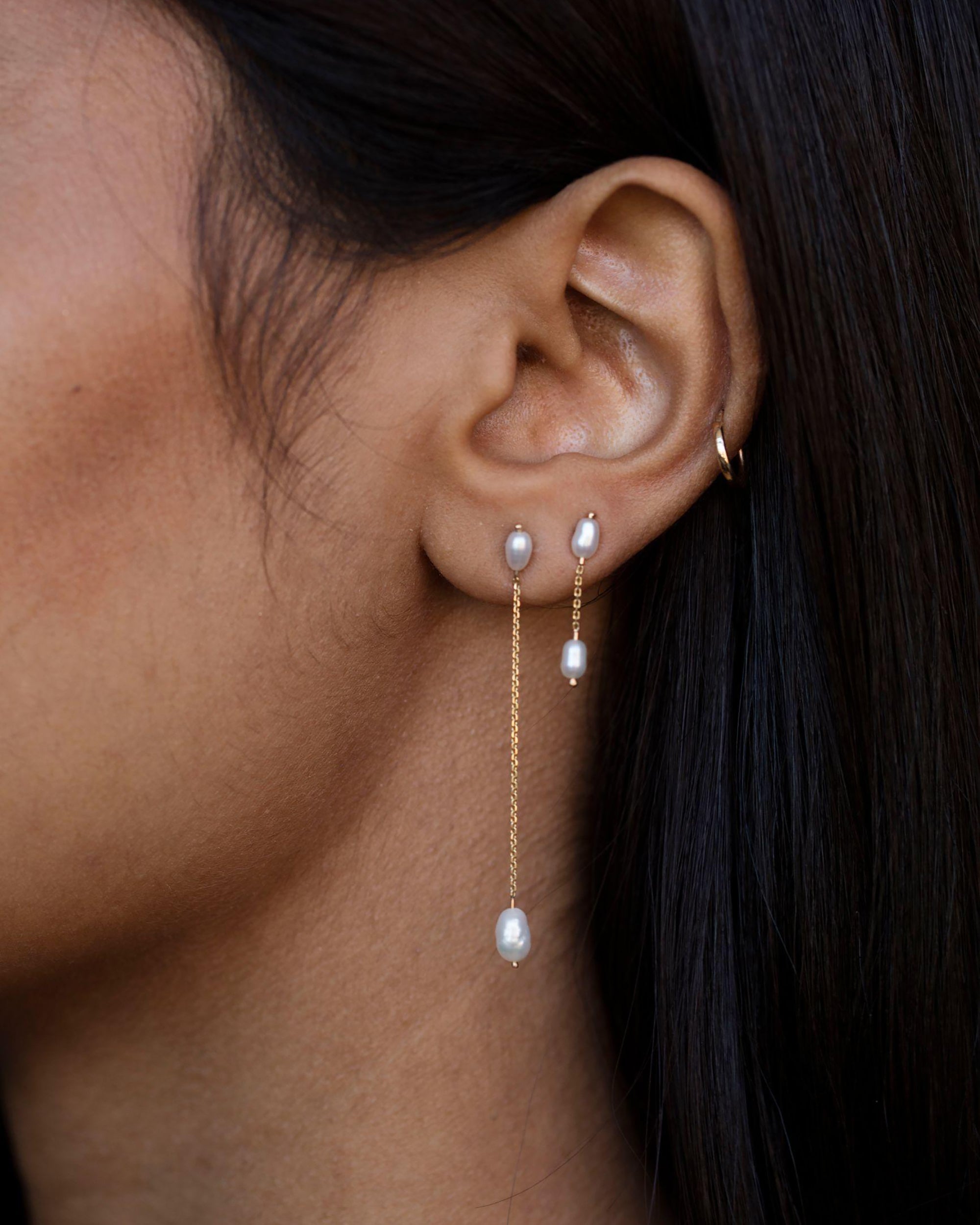 Long Pearl Shower Earring