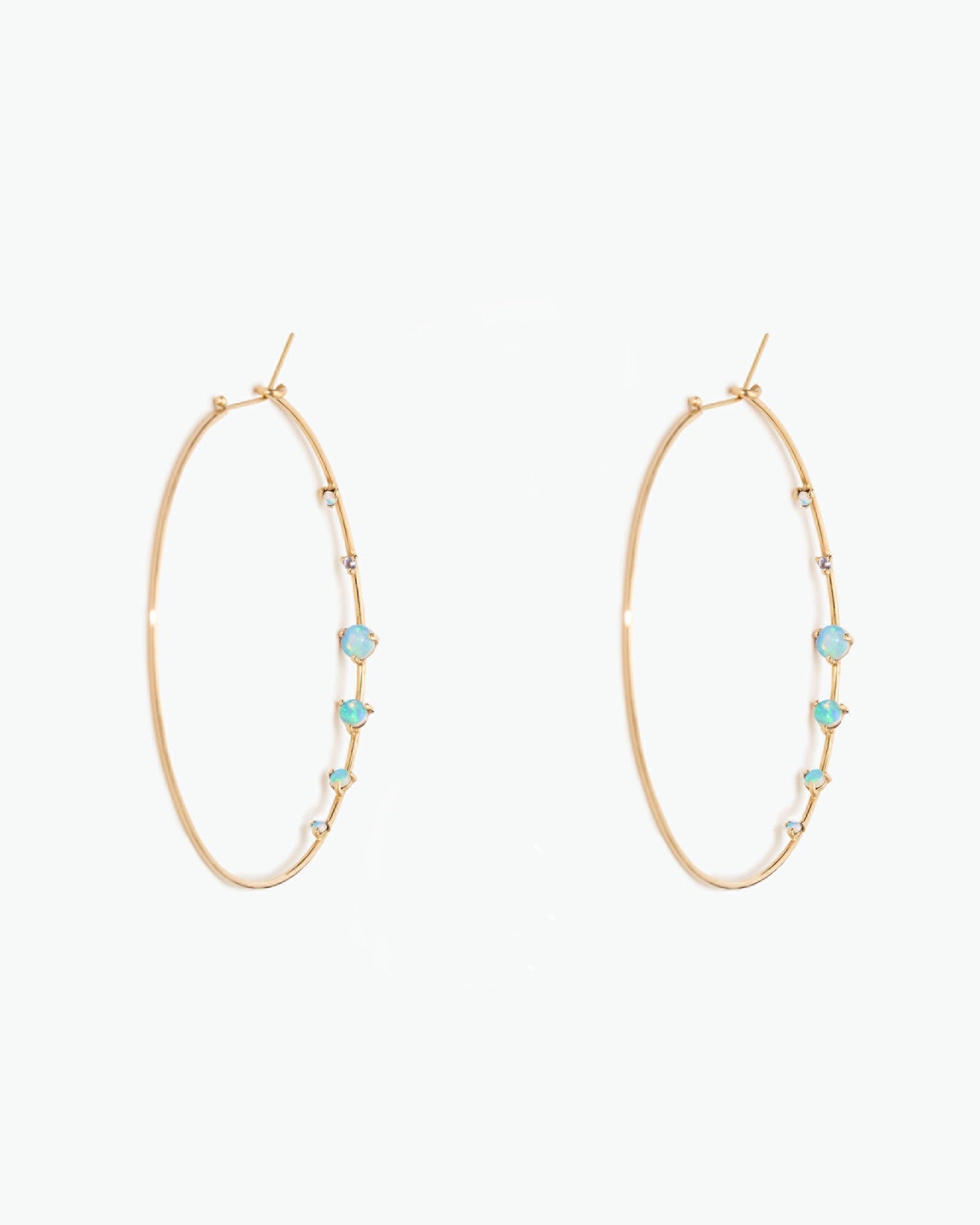 Medium Opal and Diamond Counting Hoops