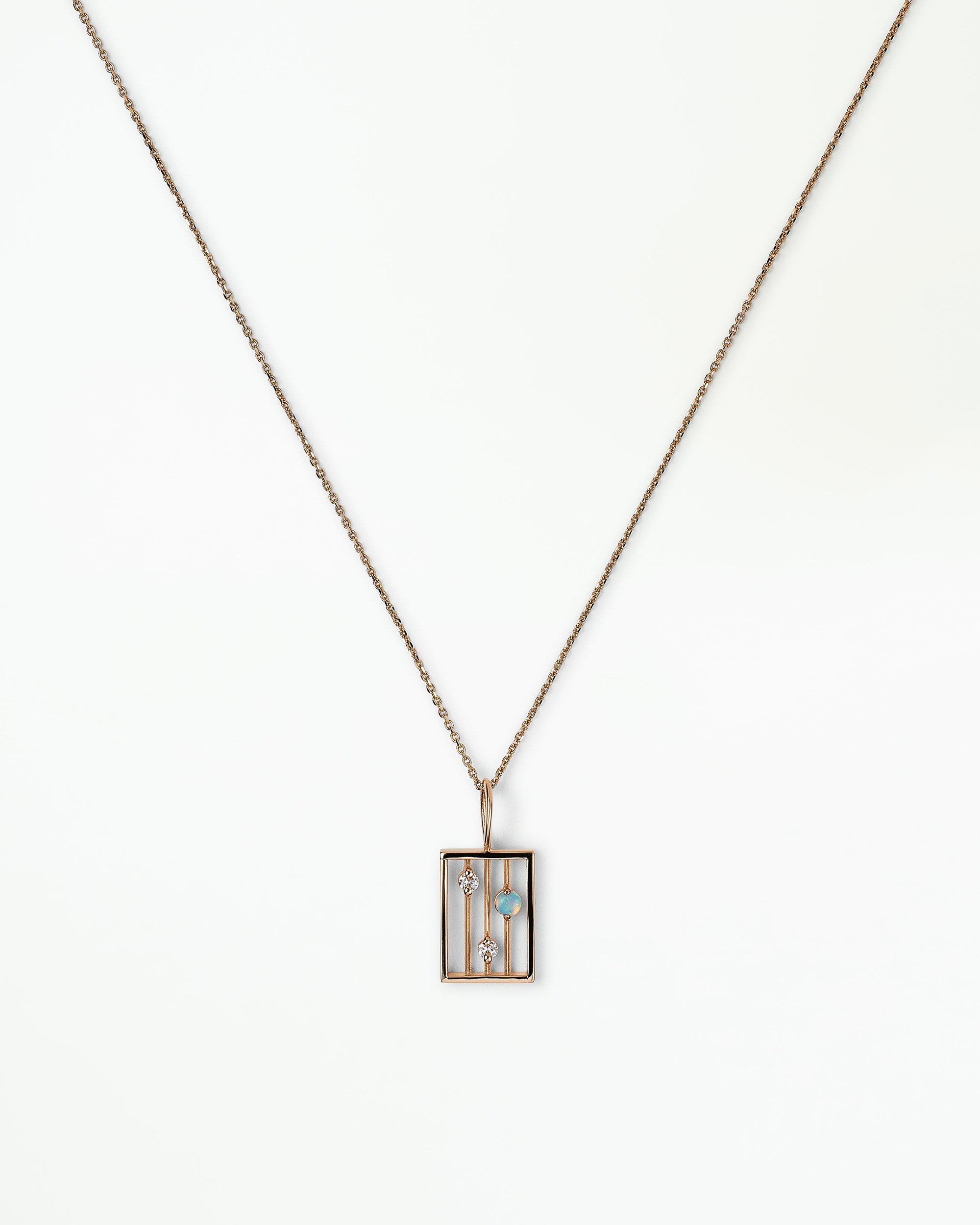 Opal and Diamond Drift Pendant