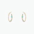 Opal and Diamond Inverted Hoop Earring