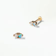 Opal and Diamond Two-Step Flat Back Earring