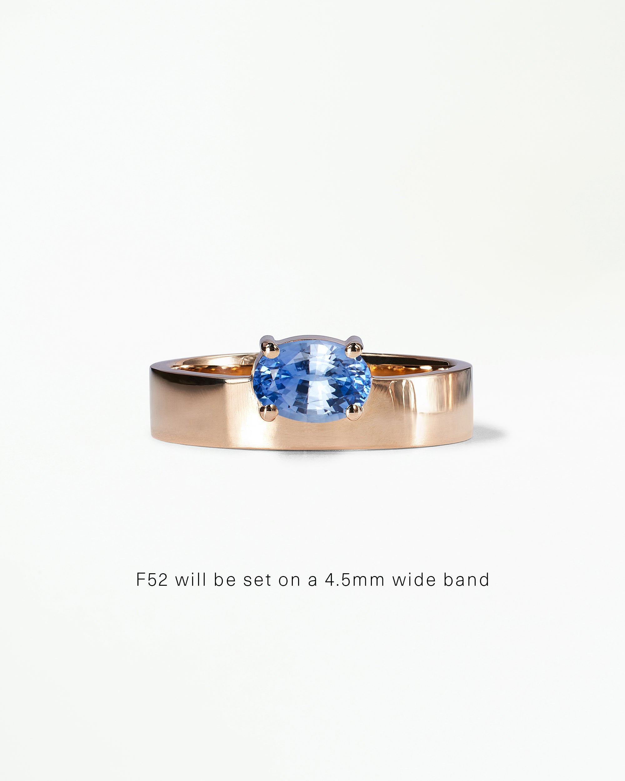 Horizontal Oval Cut Gemstone Monolith Ring