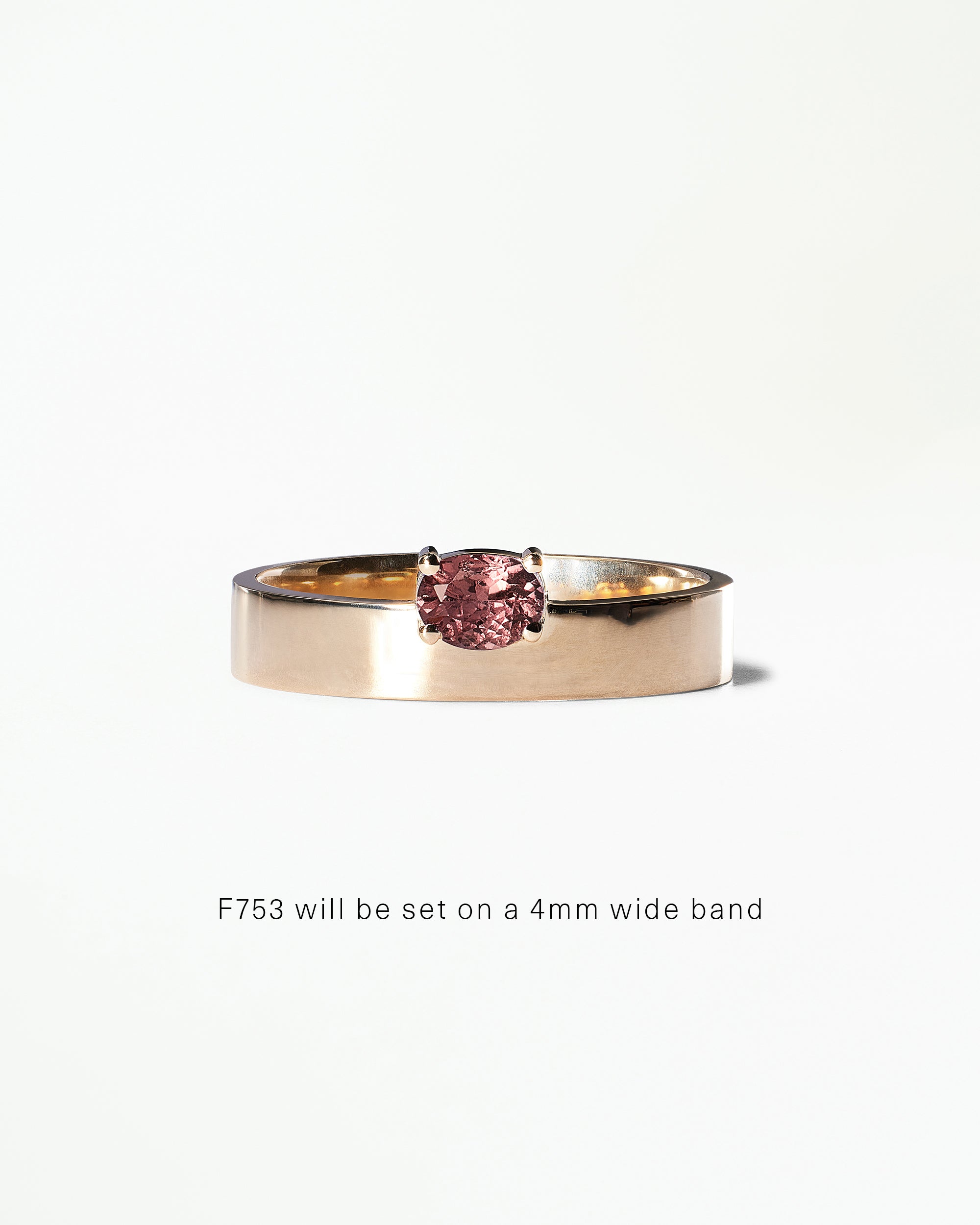 Horizontal Oval Cut Gemstone Monolith Ring