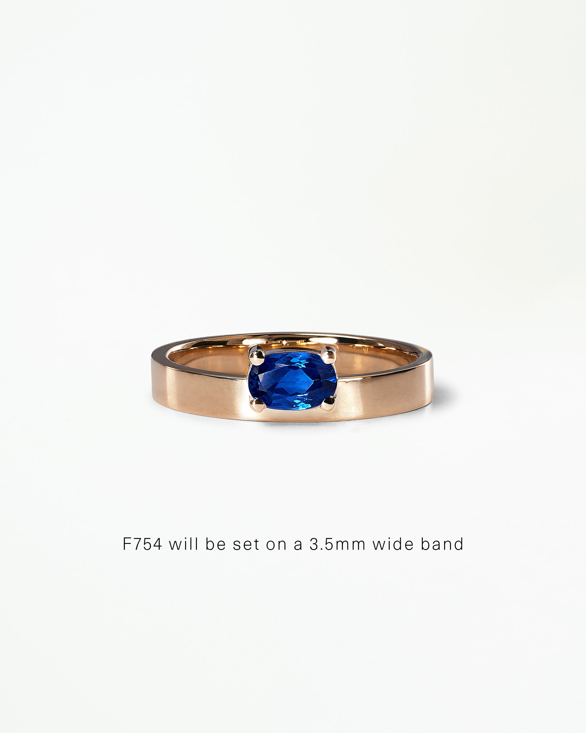 Horizontal Oval Cut Gemstone Monolith Ring