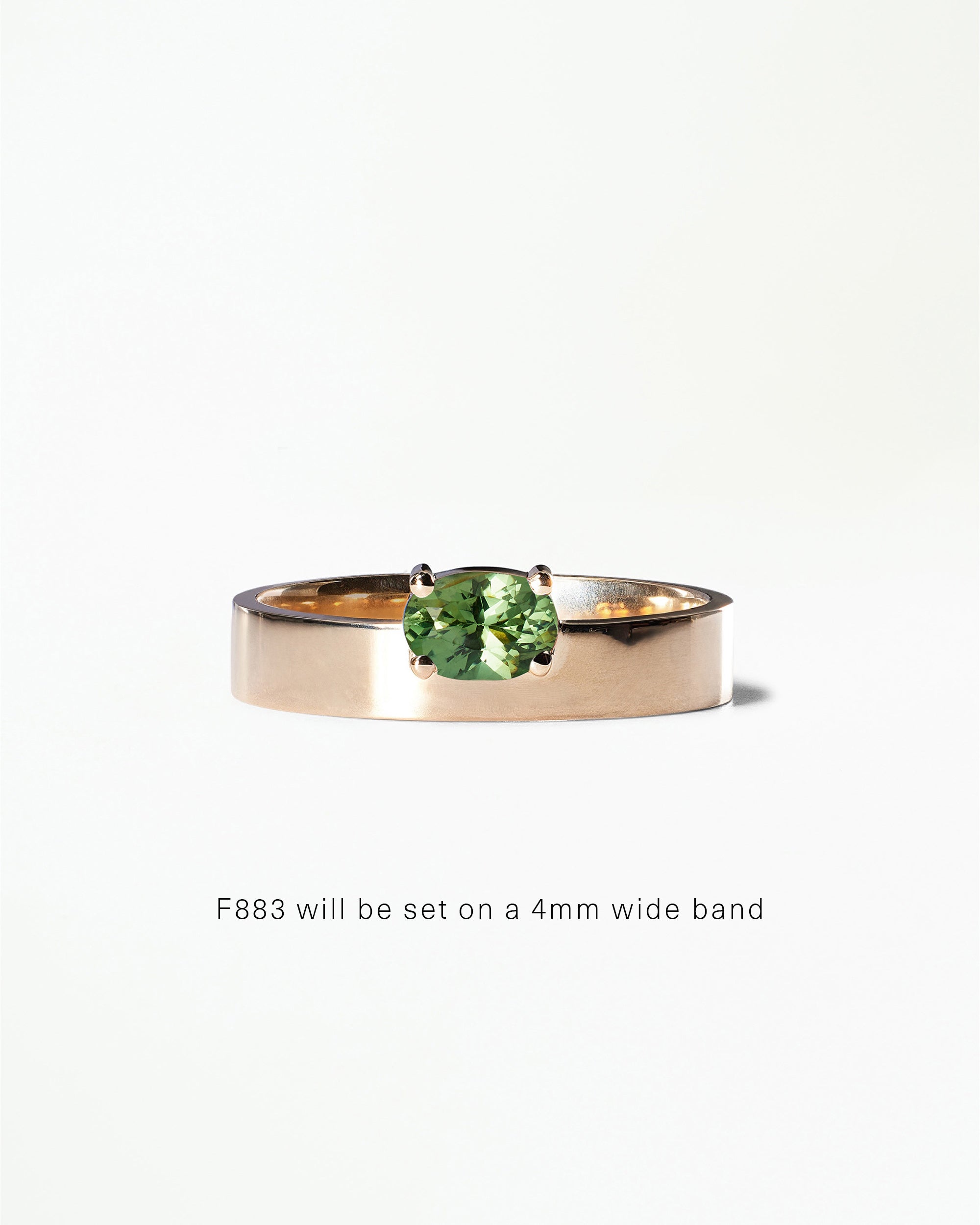 Horizontal Oval Cut Gemstone Monolith Ring