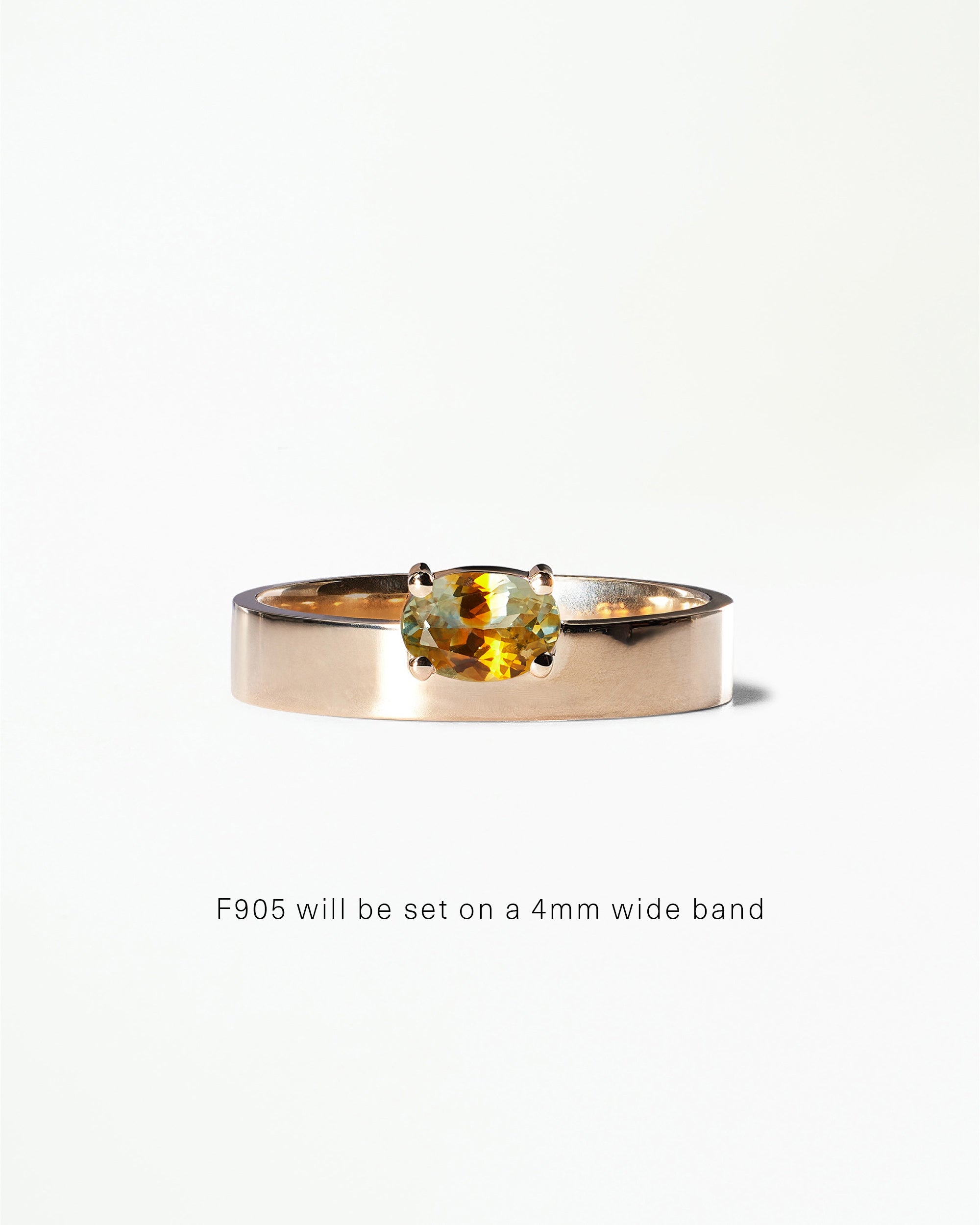 Horizontal Oval Cut Gemstone Monolith Ring