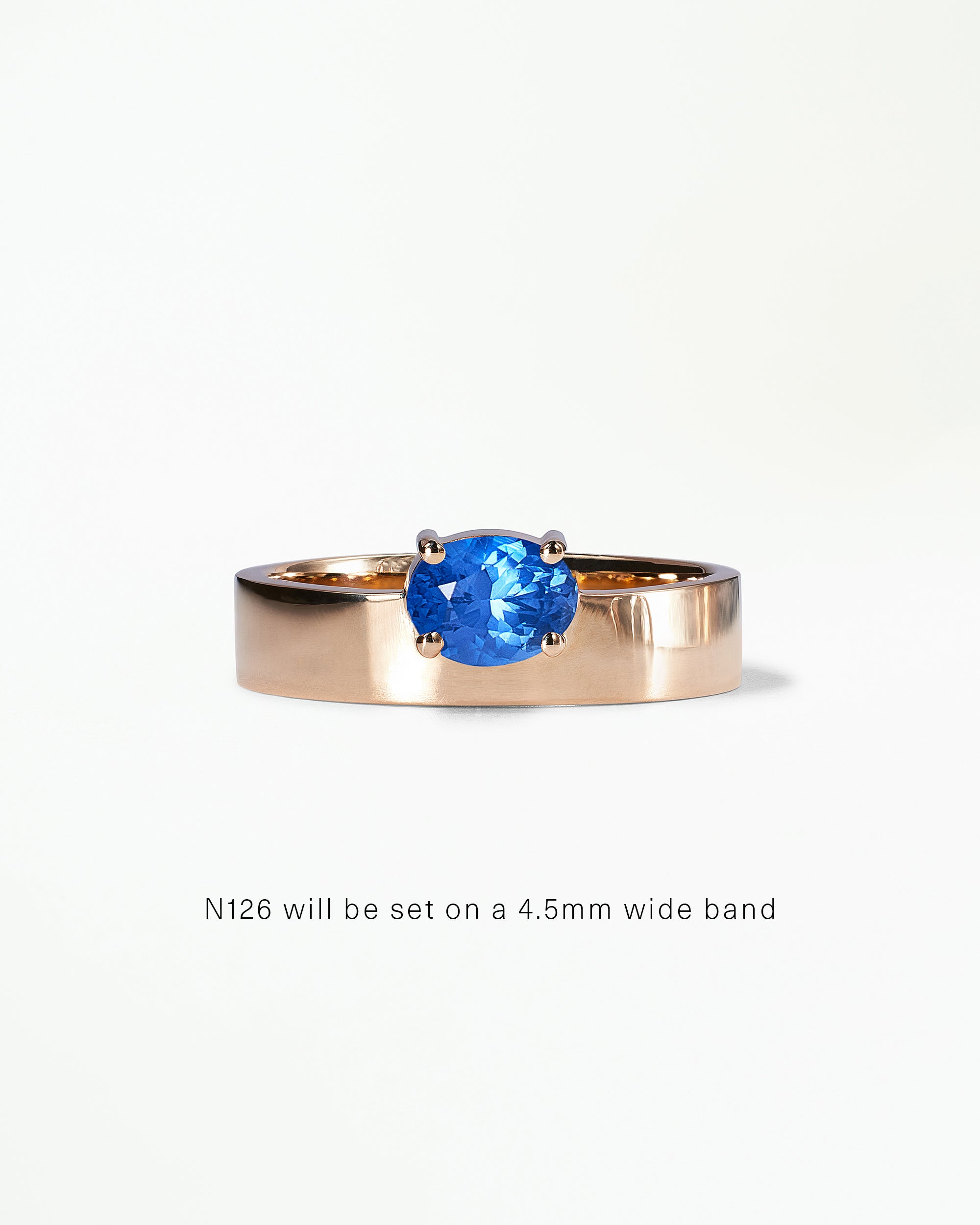 Horizontal Oval Cut Gemstone Monolith Ring