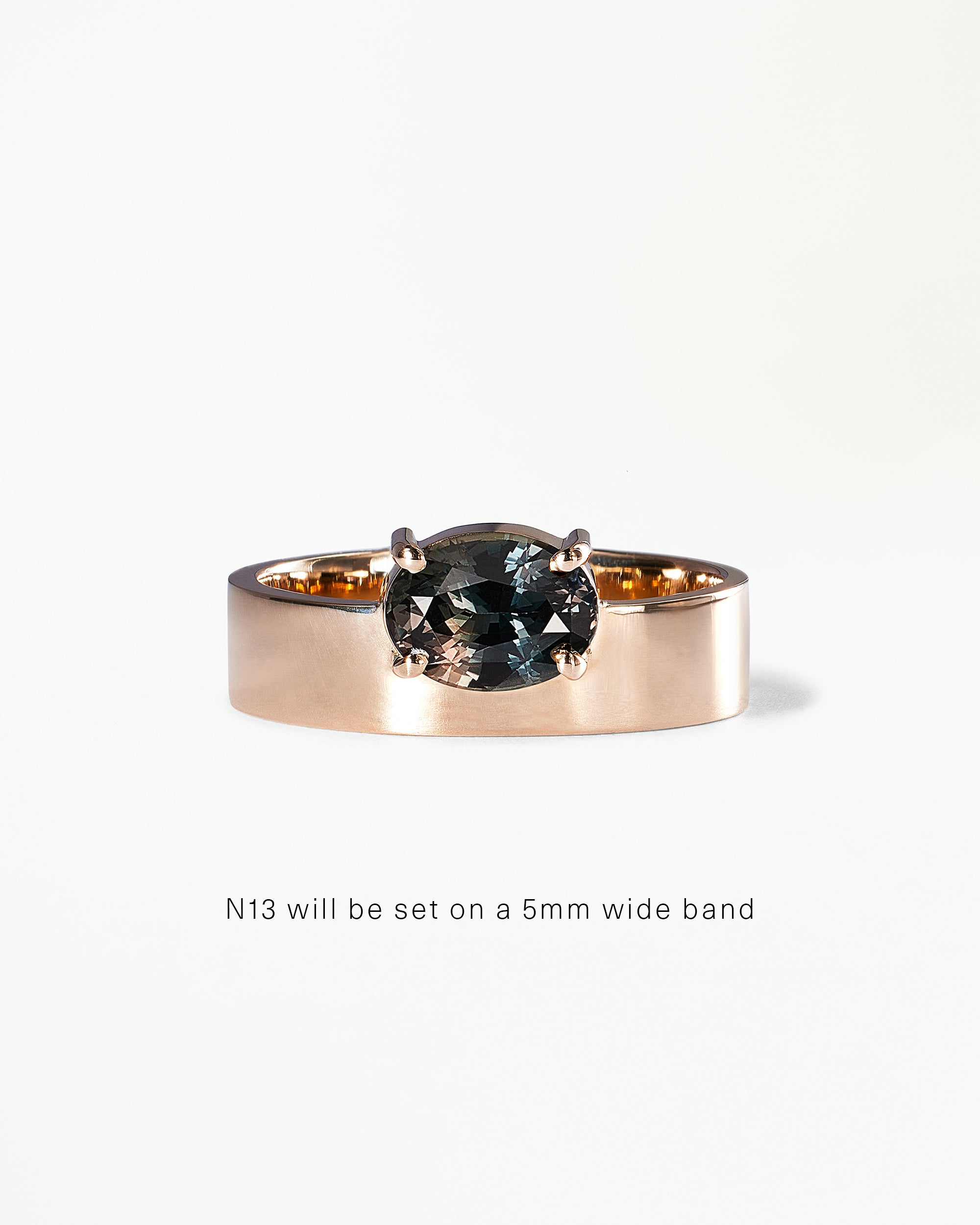 Horizontal Oval Cut Gemstone Monolith Ring