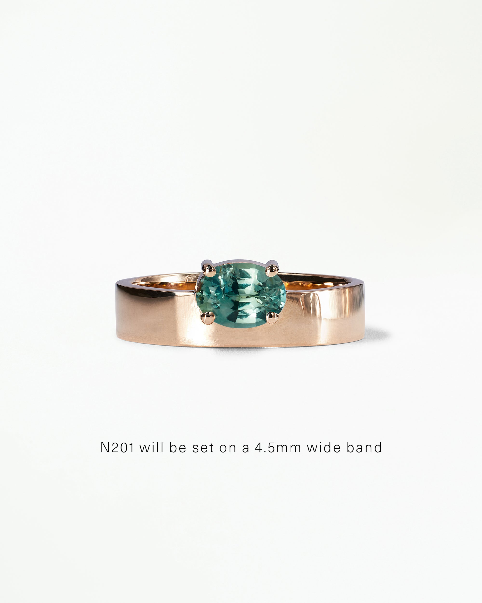 Horizontal Oval Cut Gemstone Monolith Ring