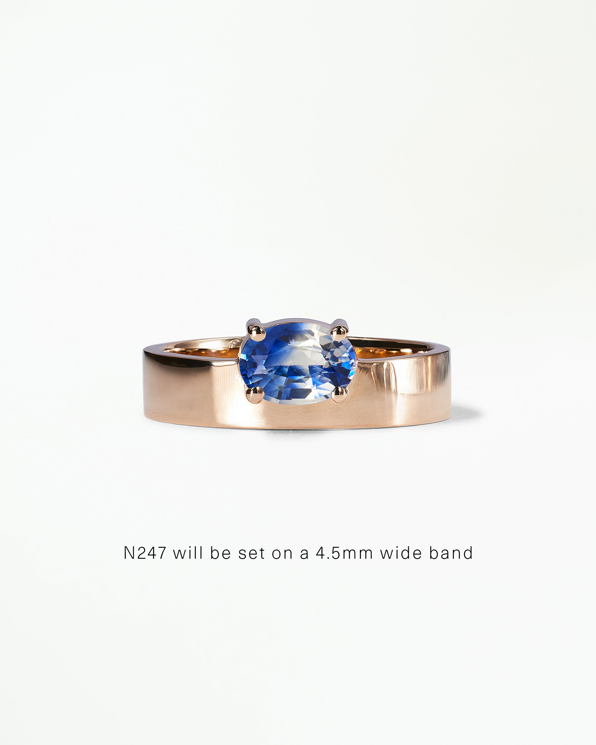 Horizontal Oval Cut Gemstone Monolith Ring
