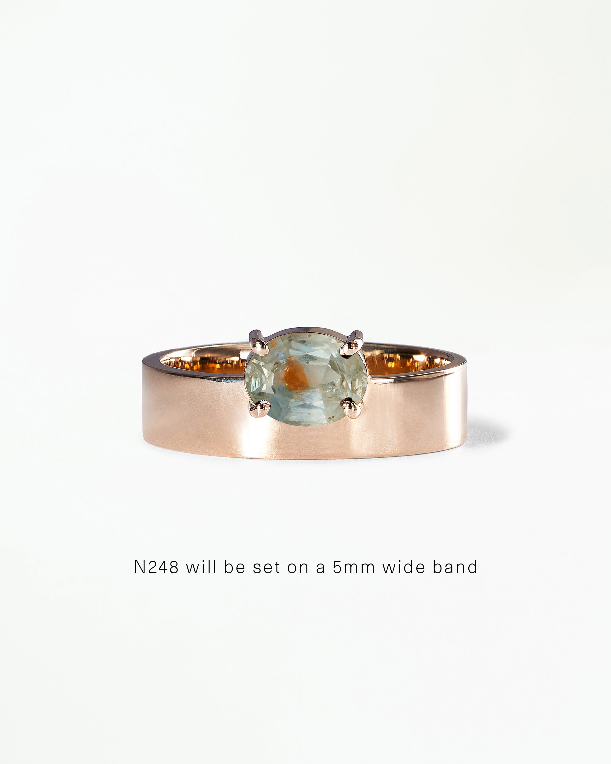 Horizontal Oval Cut Gemstone Monolith Ring