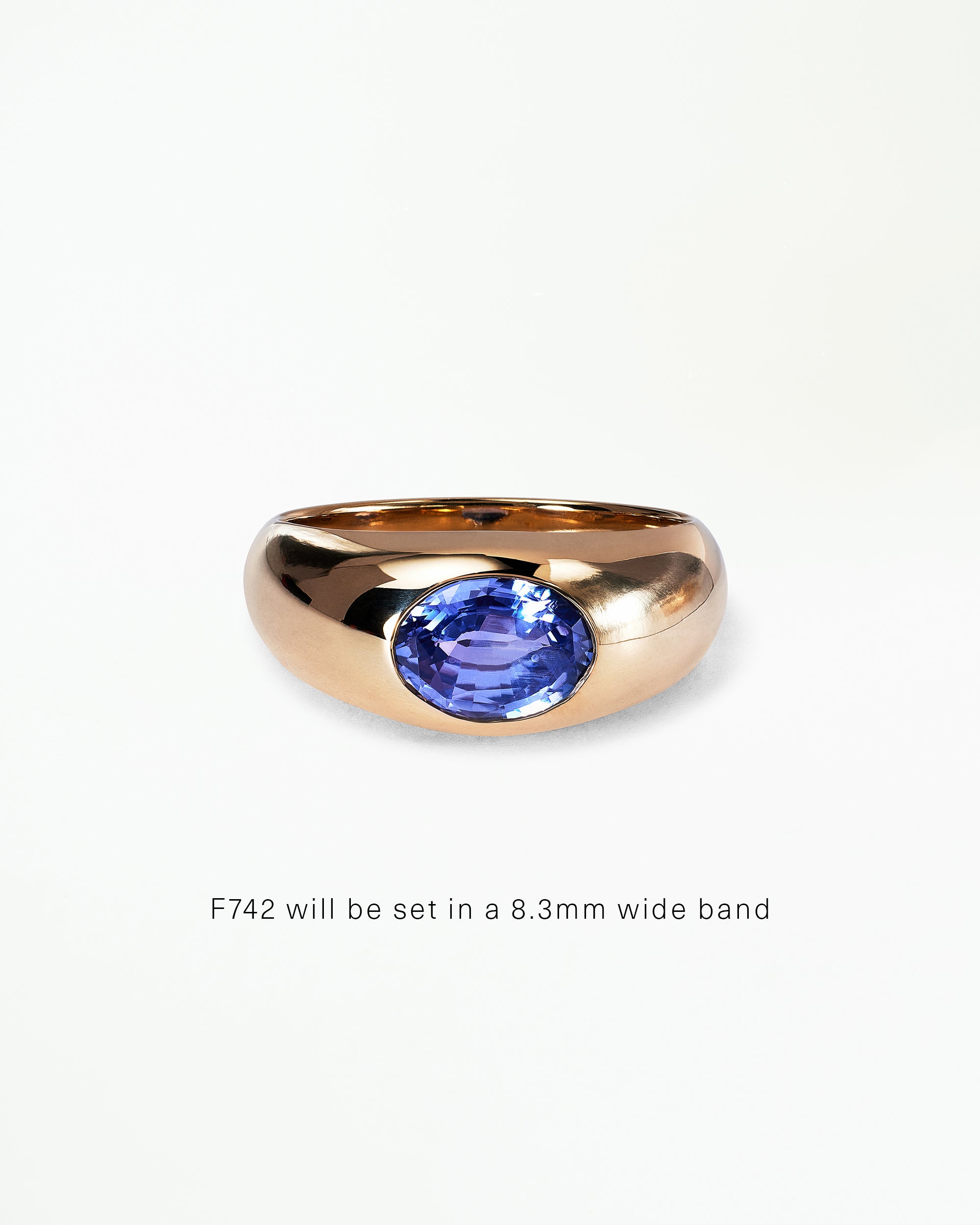 Oval Cut Gemstone Soft Signet Ring