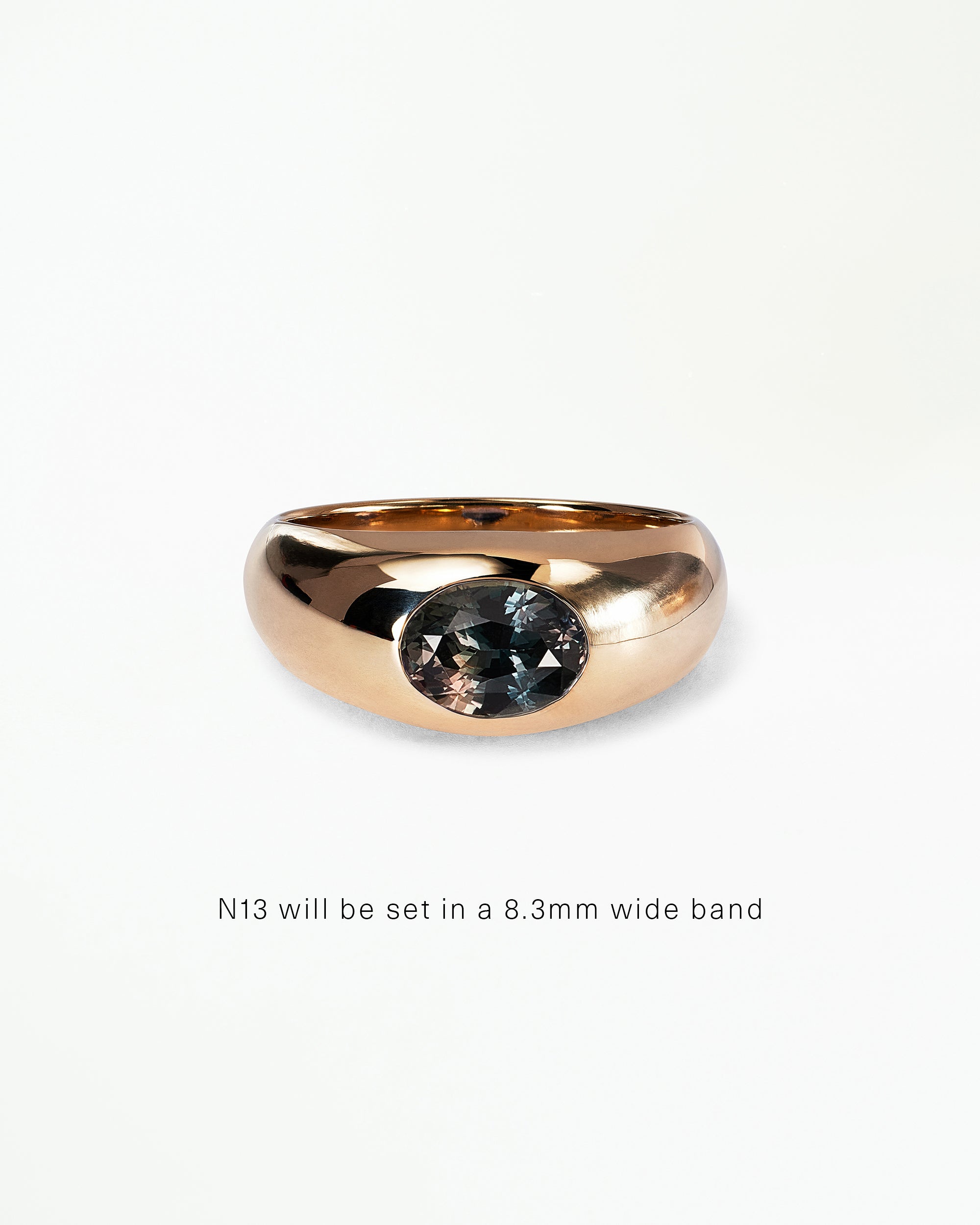 Oval Cut Gemstone Soft Signet Ring