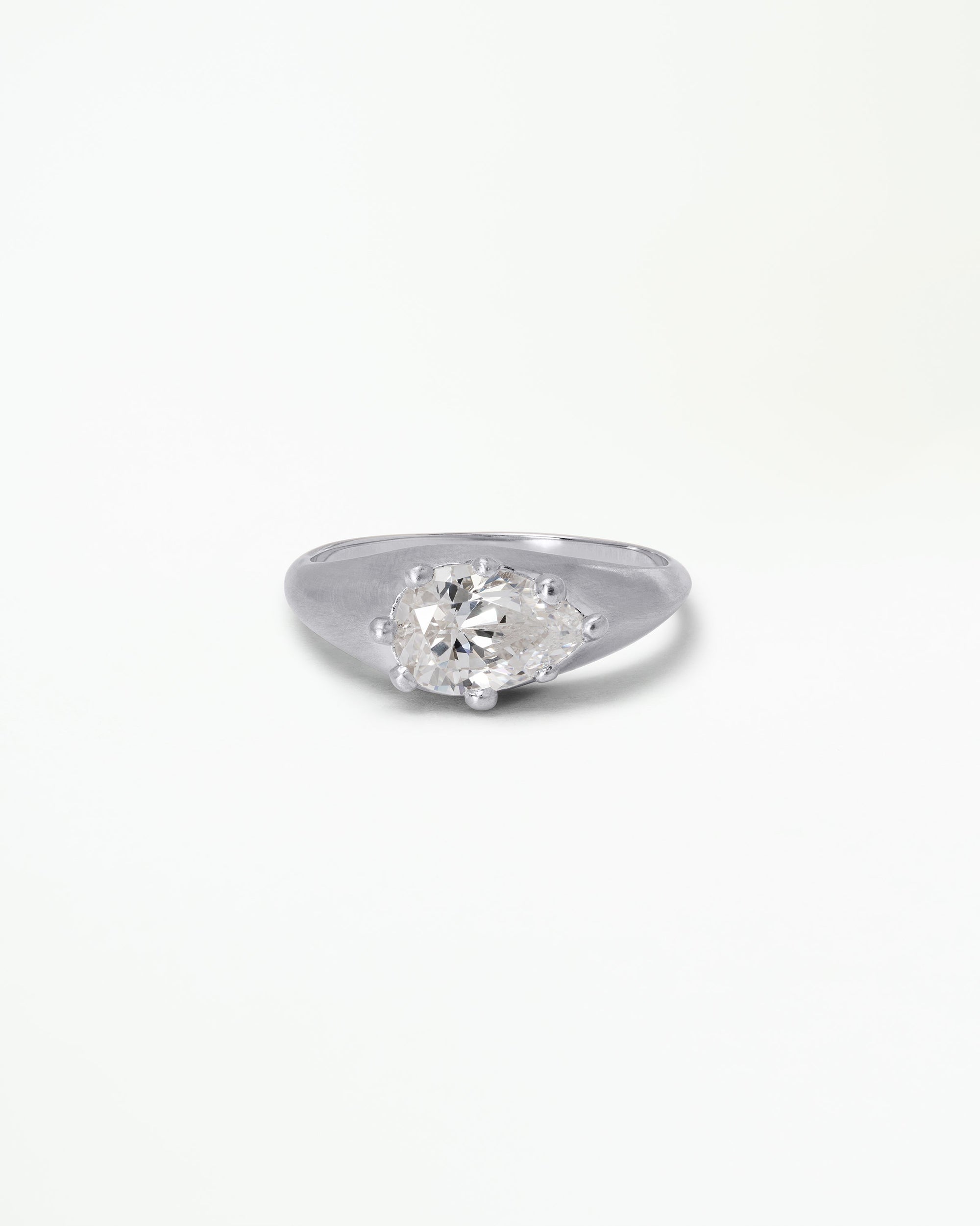 Pear Cut Diamond Signet Ring