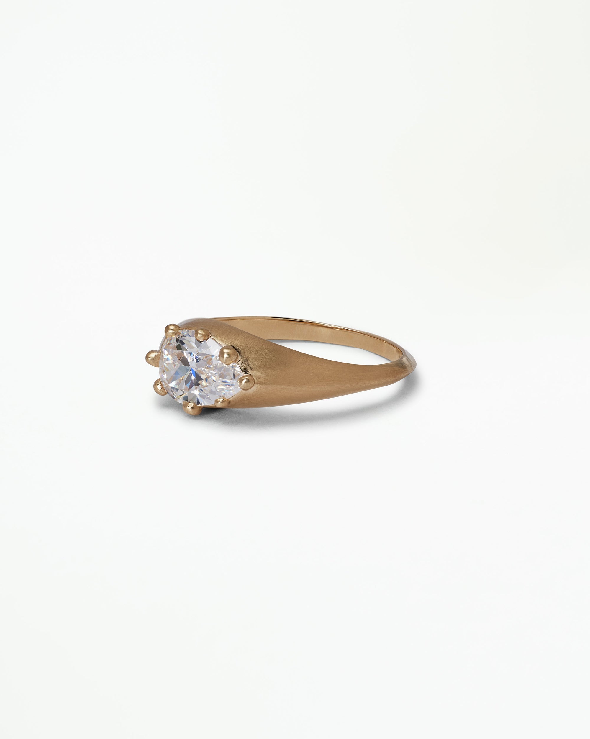 Pear Cut Diamond Signet Ring
