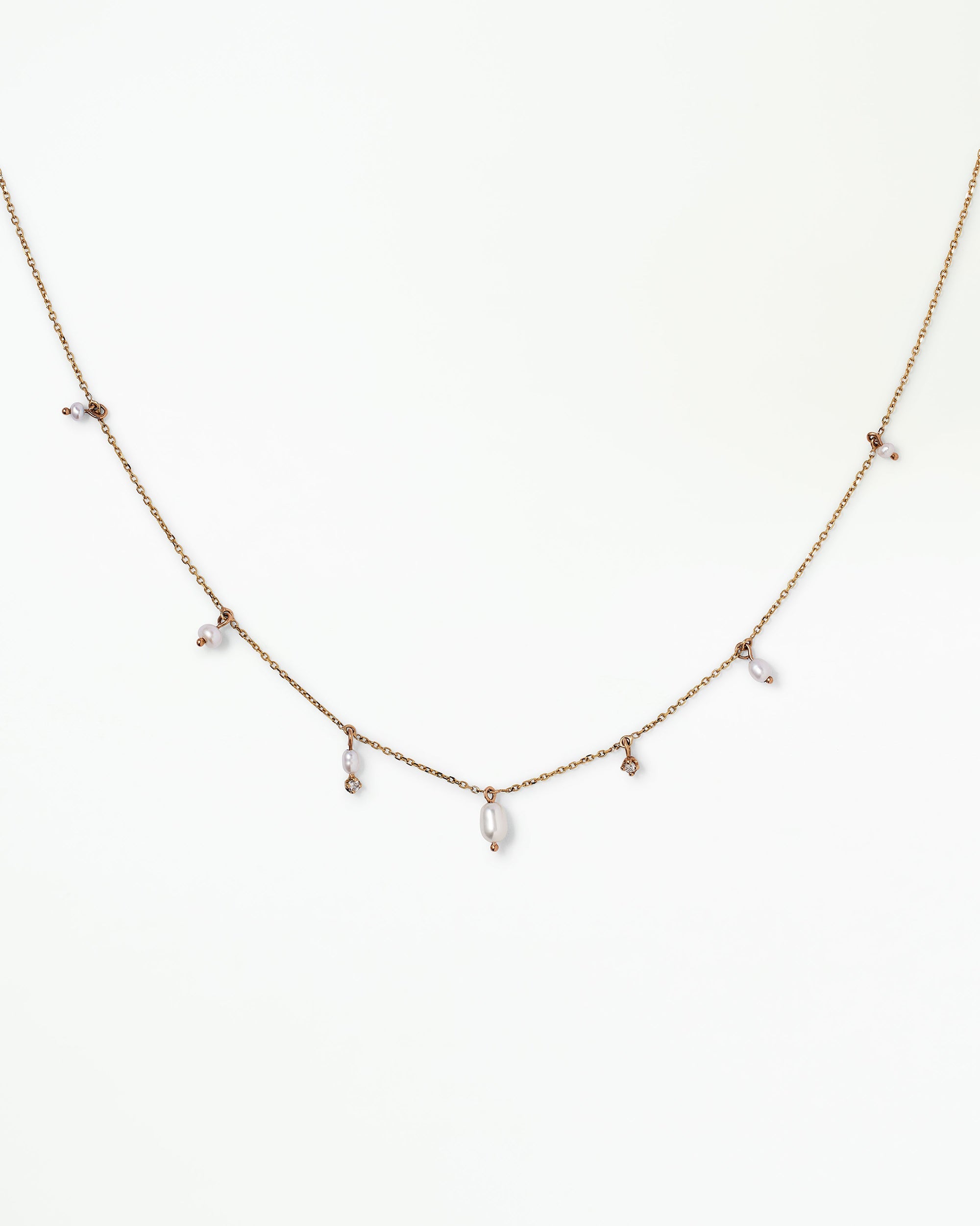 Pearl and Diamond Cascade Necklace