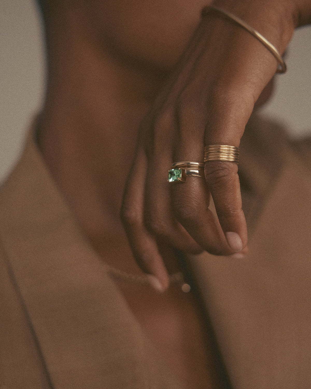 Radiant Cut Tourmaline Dome Monolith Ring