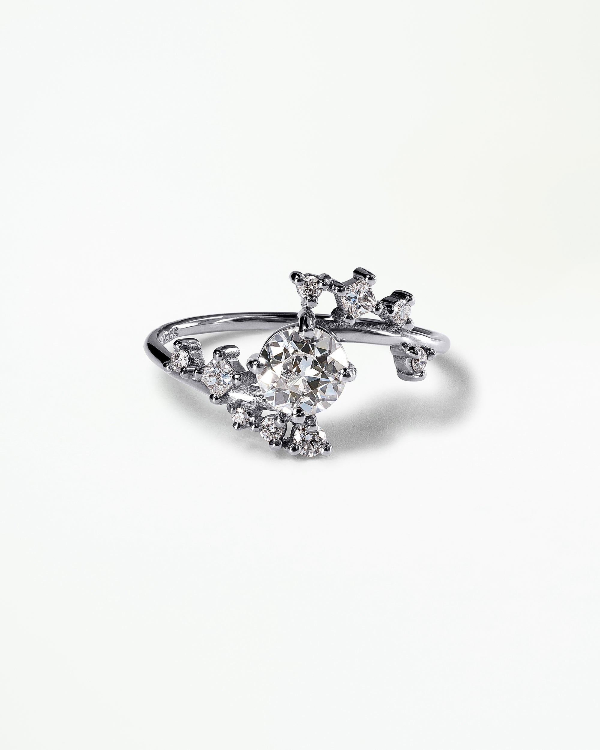 [lifestyle]Round Brilliant Cut Diamond Celestial Ring