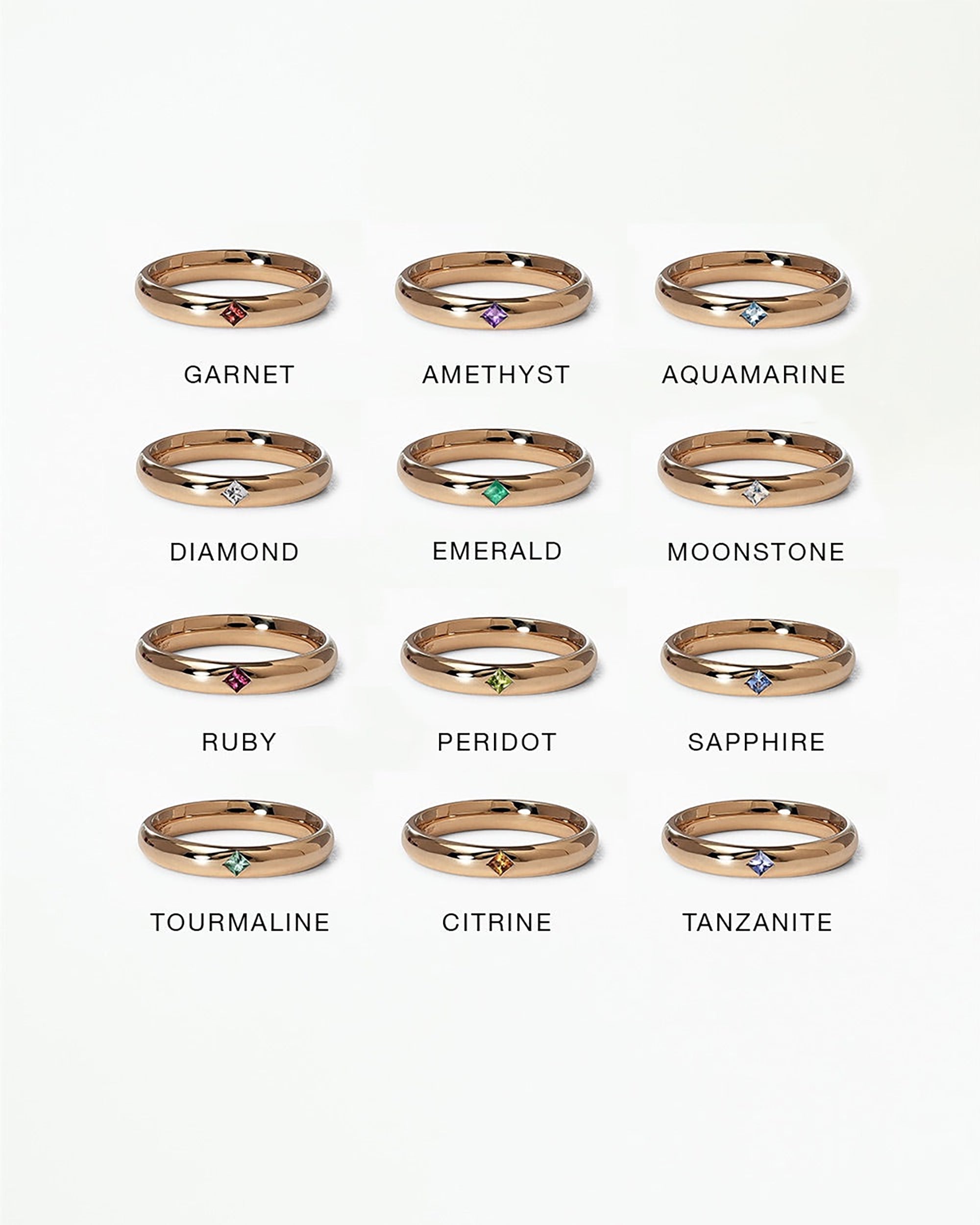 Small Birthstone Row Ring