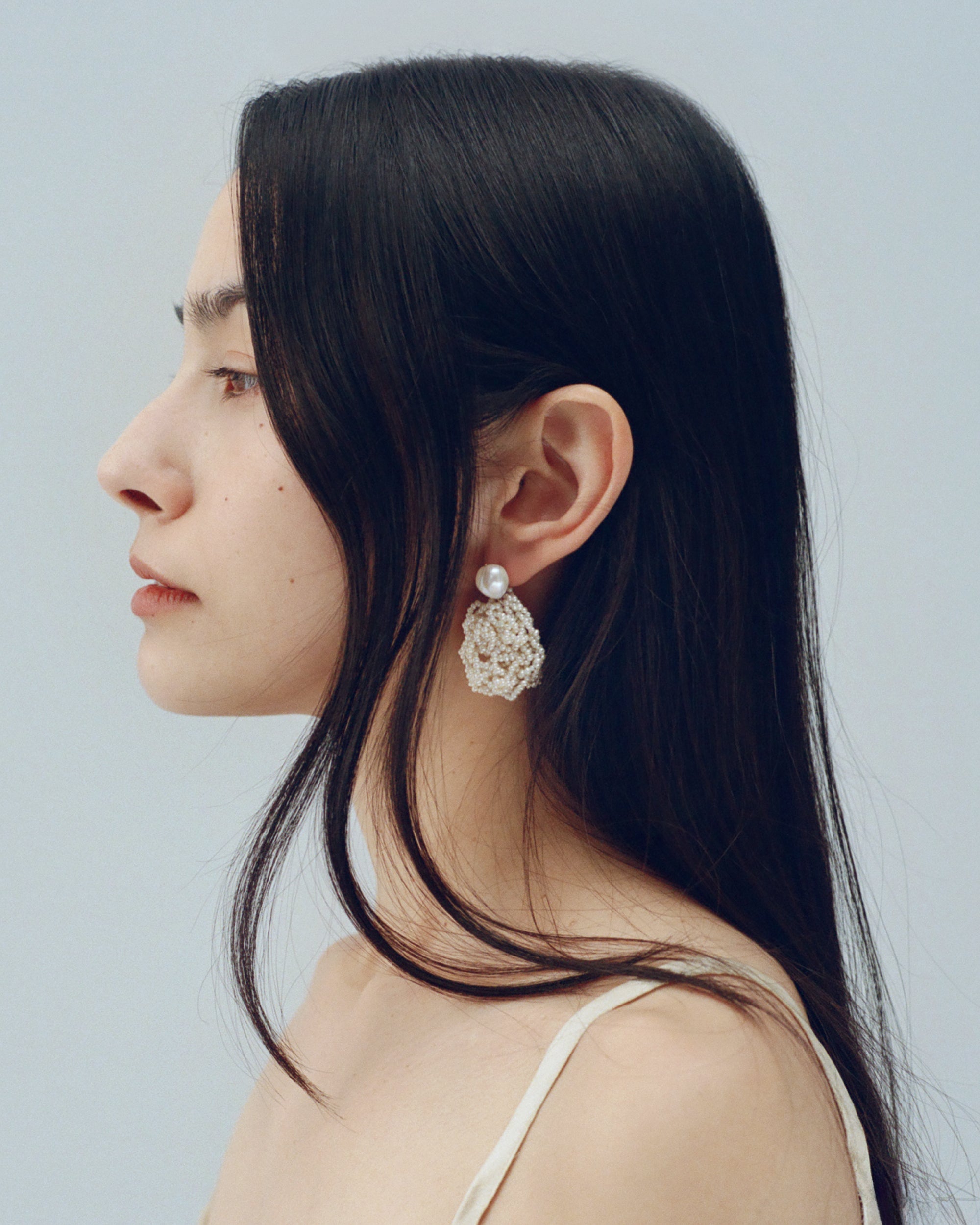 Small Crocheted Pearl Earrings