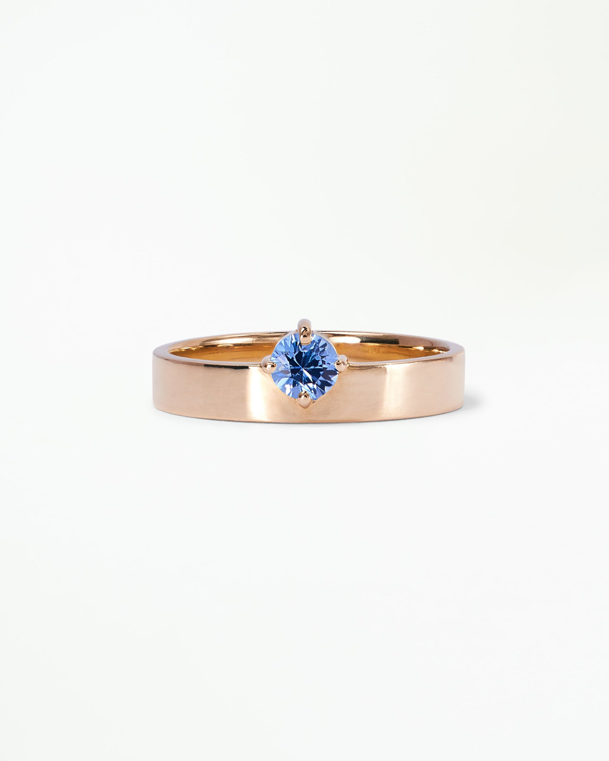 Small Round Cut Gemstone Monolith Ring