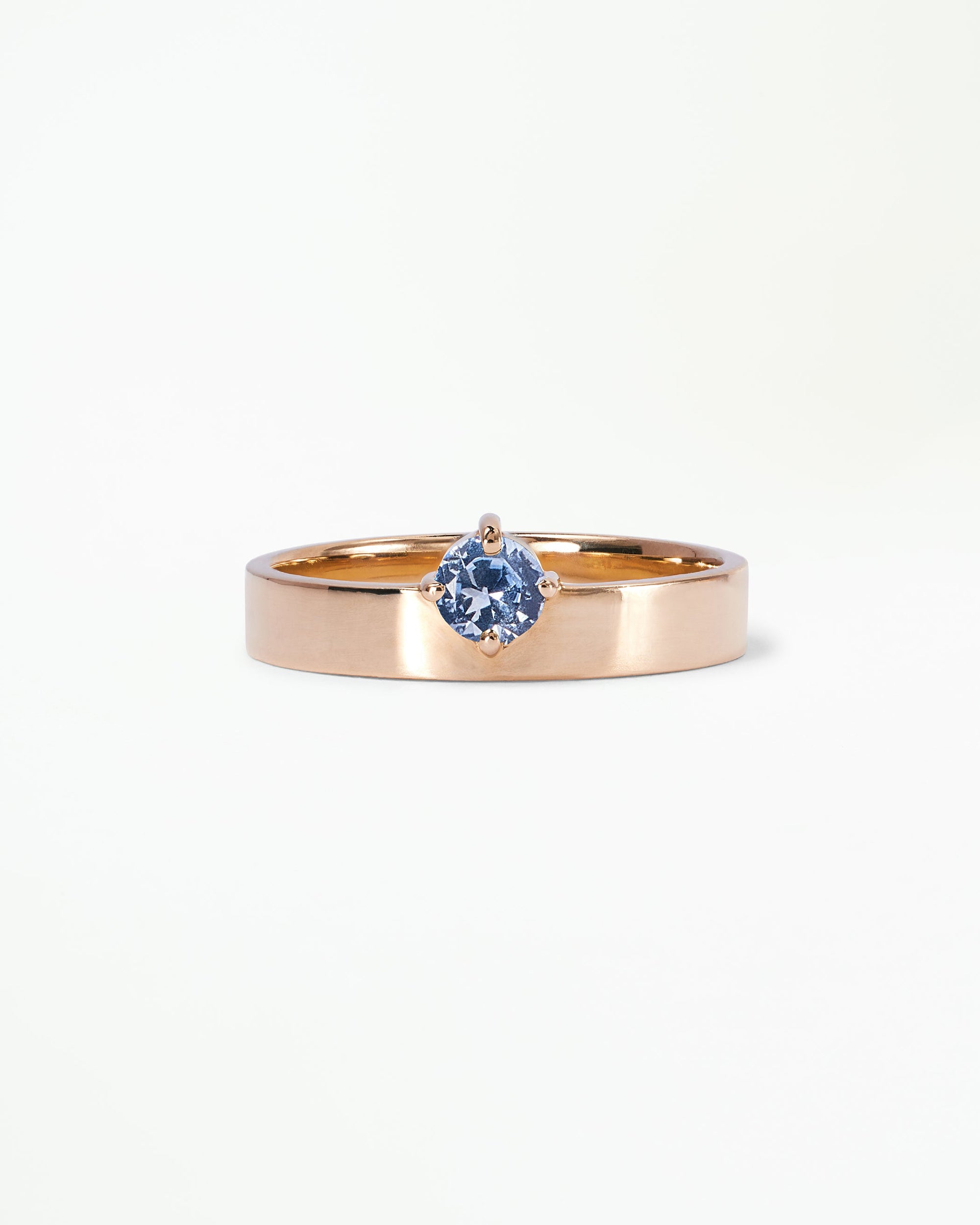 Small Round Cut Gemstone Monolith Ring