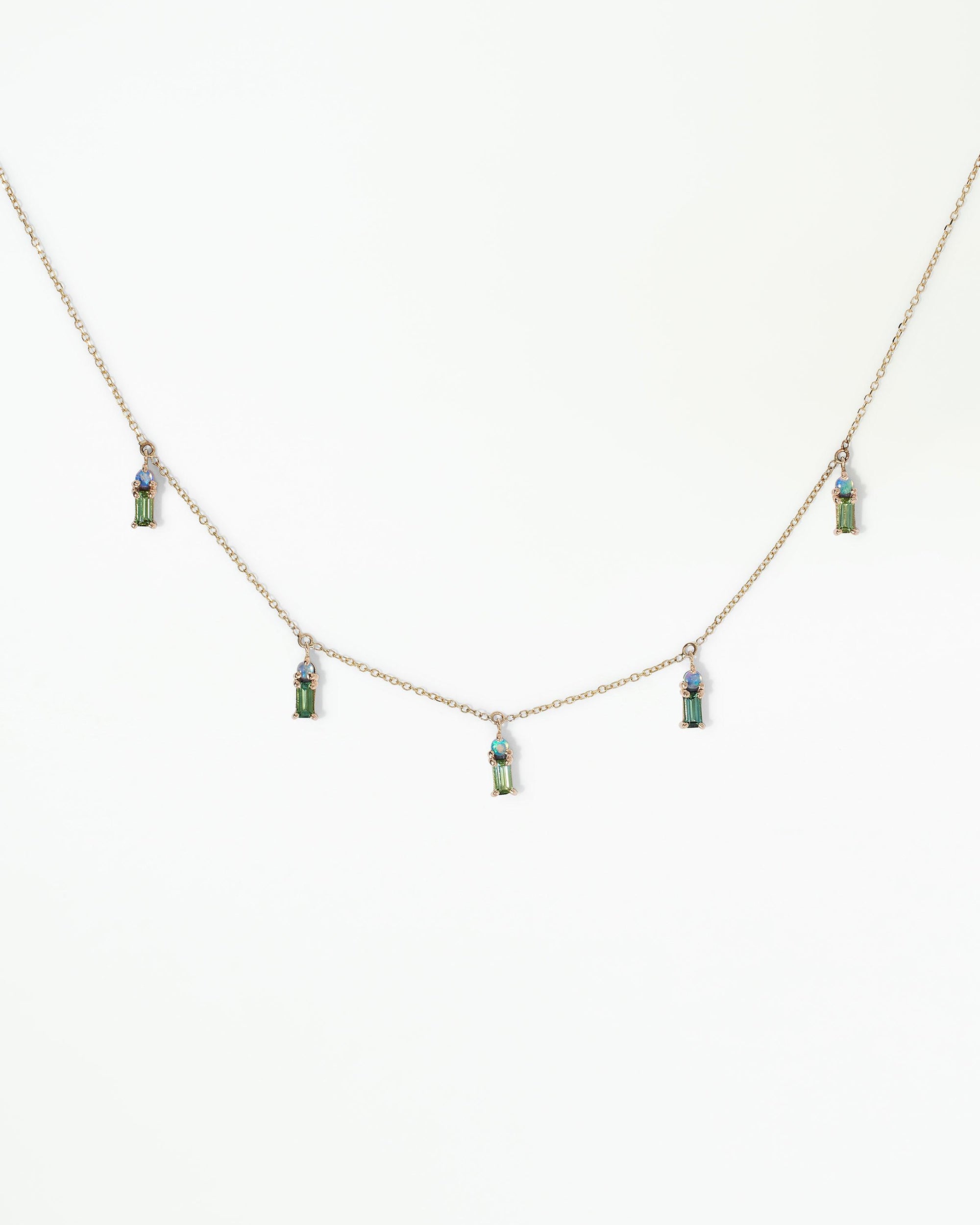 Tourmaline and Opal Crest Necklace