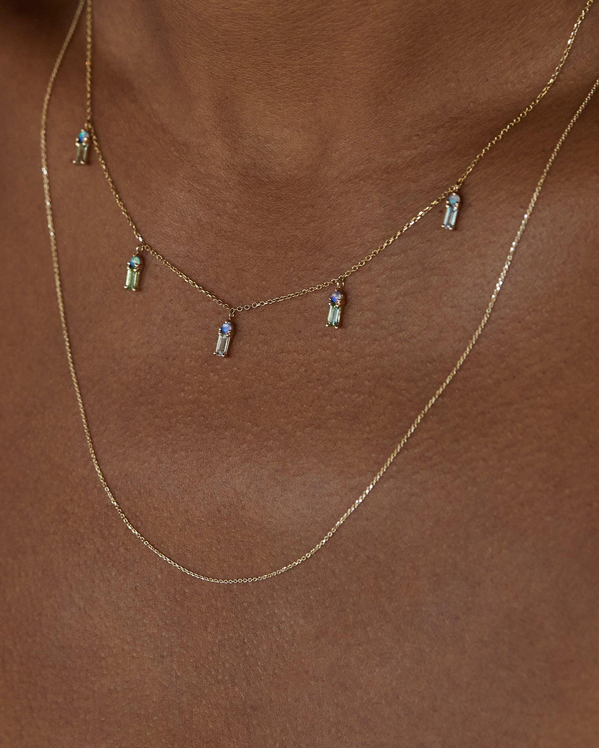 Tourmaline and Opal Crest Necklace