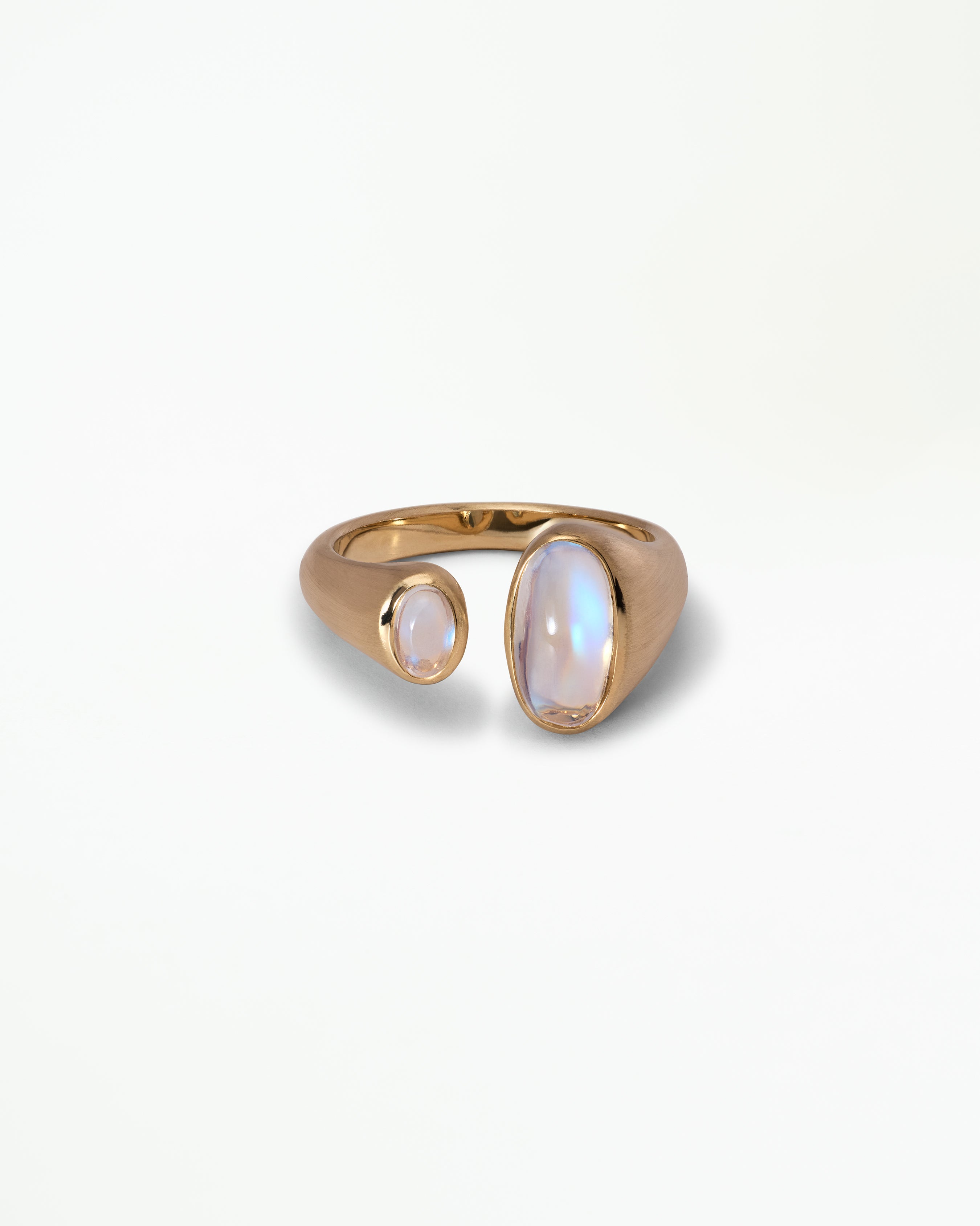 Oval Moonstone Dyad Signet Ring