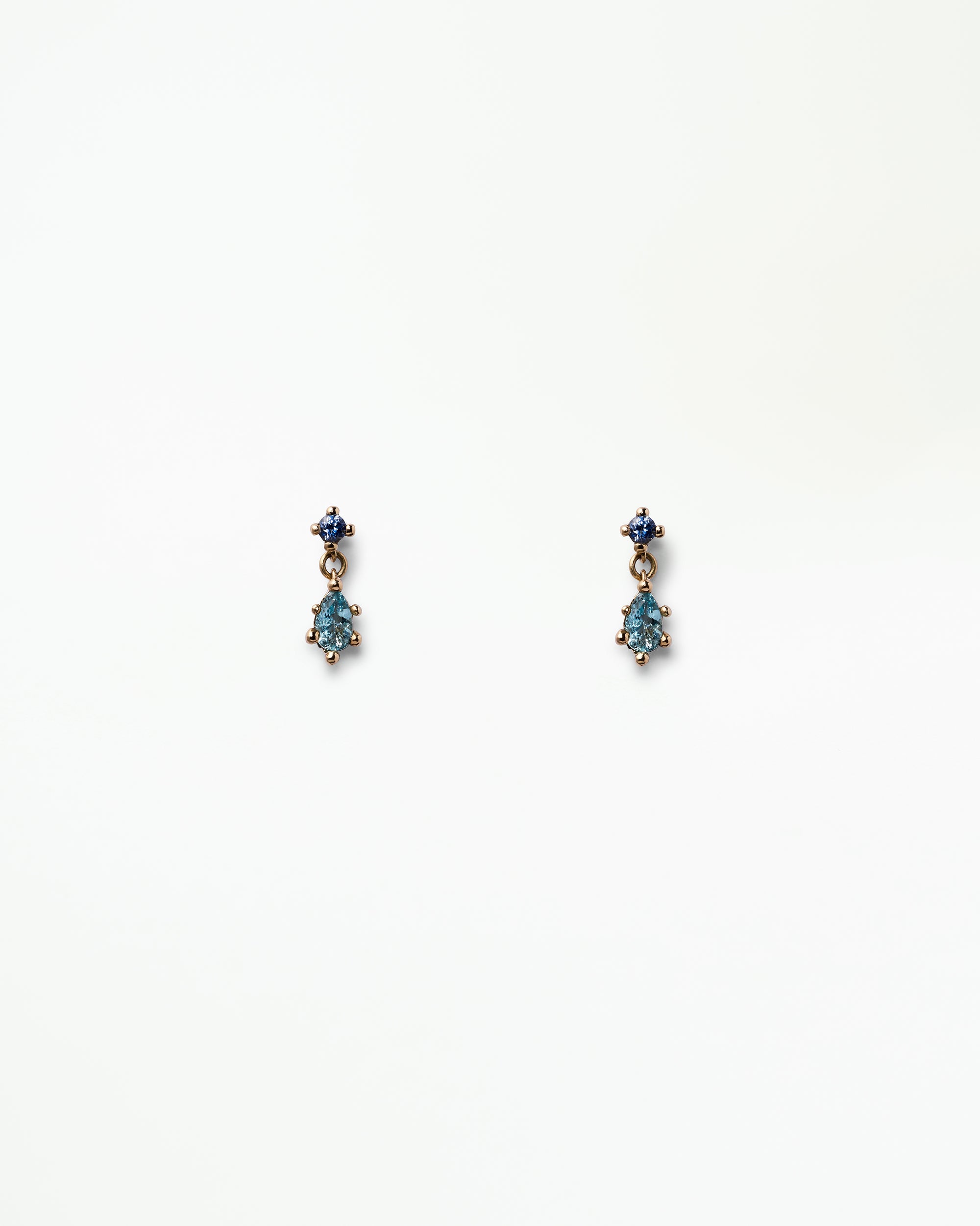 Sapphire and Aquamarine Drop Earring