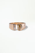 Shield Step Cut Diamond Dyad Signet Ring No. 10