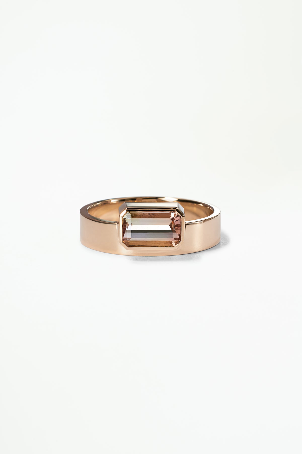 Emerald Cut Tourmaline Monolith Ring No. 1
