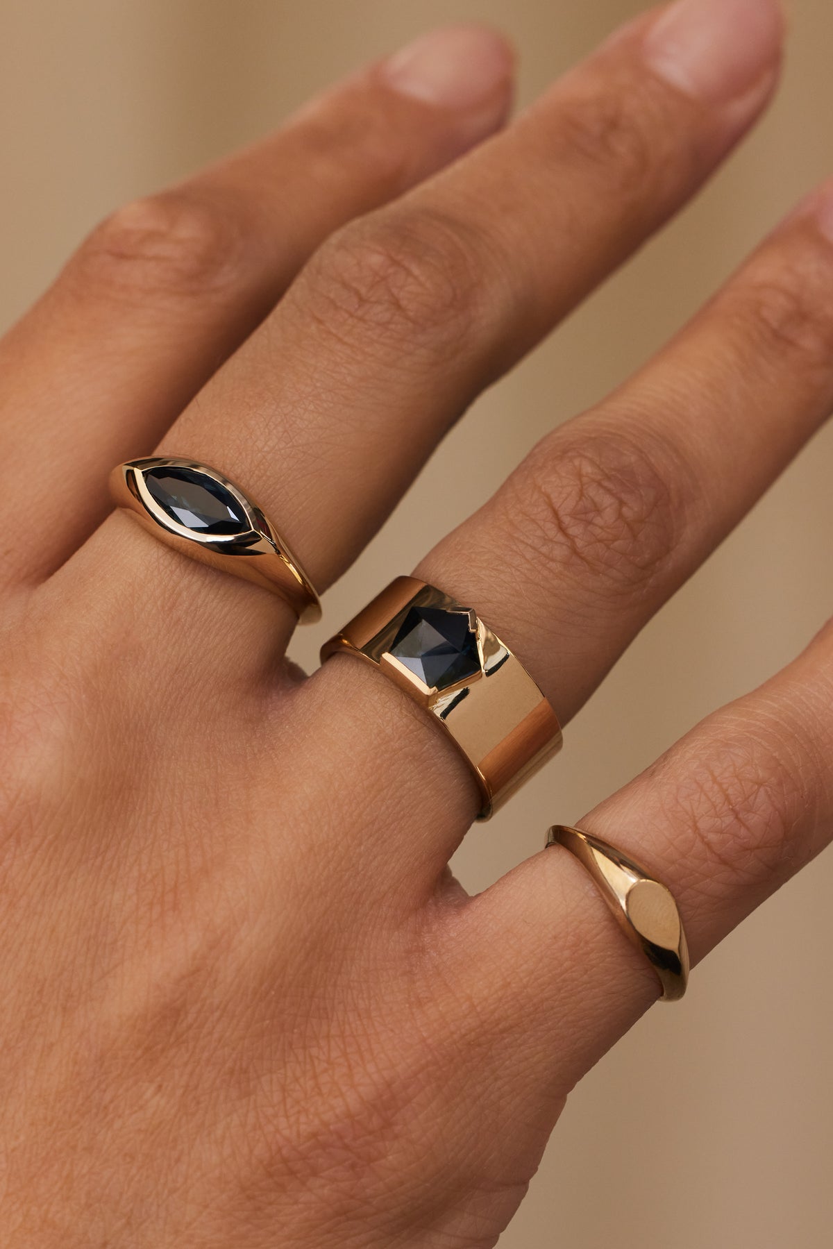 Geo Cut Sapphire Menhir Ring No. 17