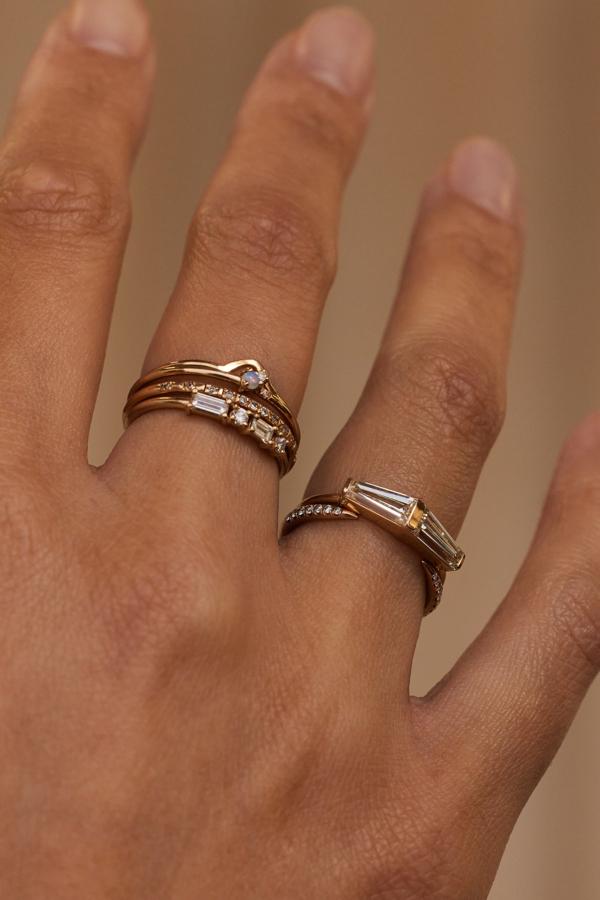 Tapered Baguette Cut Diamond Mosaic Ring No. 41