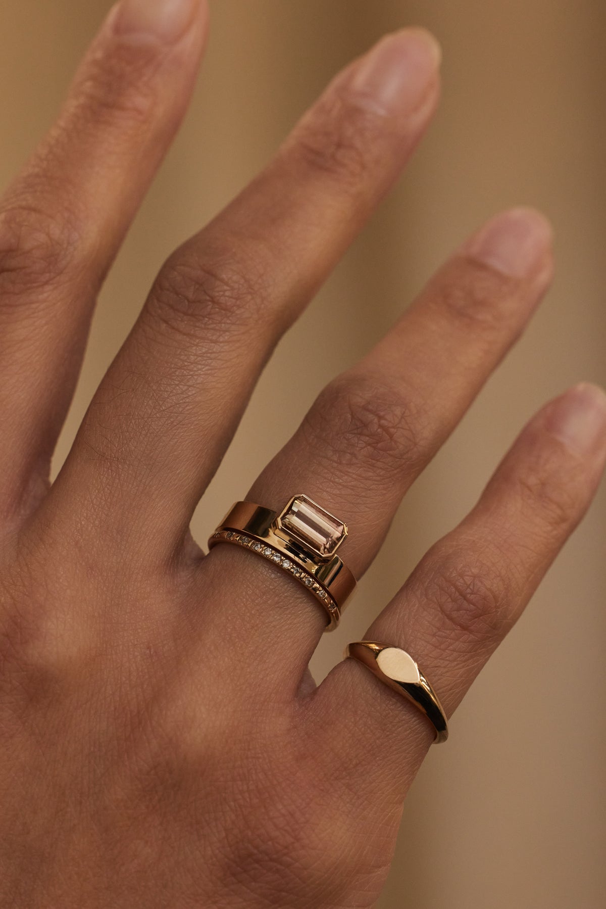 Emerald Cut Tourmaline Monolith Ring No. 1