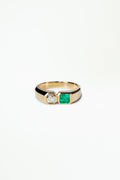Diamond and Emerald Dyad Signet Ring No. 4
